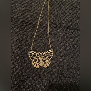 90’s vintage Butterfly gold choker style necklace